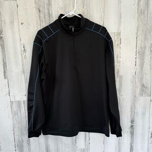 Nike Golf Men’s Size Large Dri-Fit 1/4 Zip Pullover In Black/Blue Trim